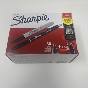 Chisel Tip Black Permanent Marking Pens Pack of 36 Quick Drying Ink